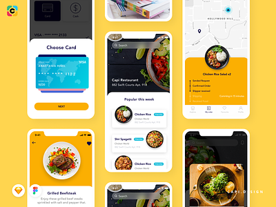 Foode - Food Order Mobile App UI Kit app capi creative design figma food app food order foode ios mobile sketch ui kit vector