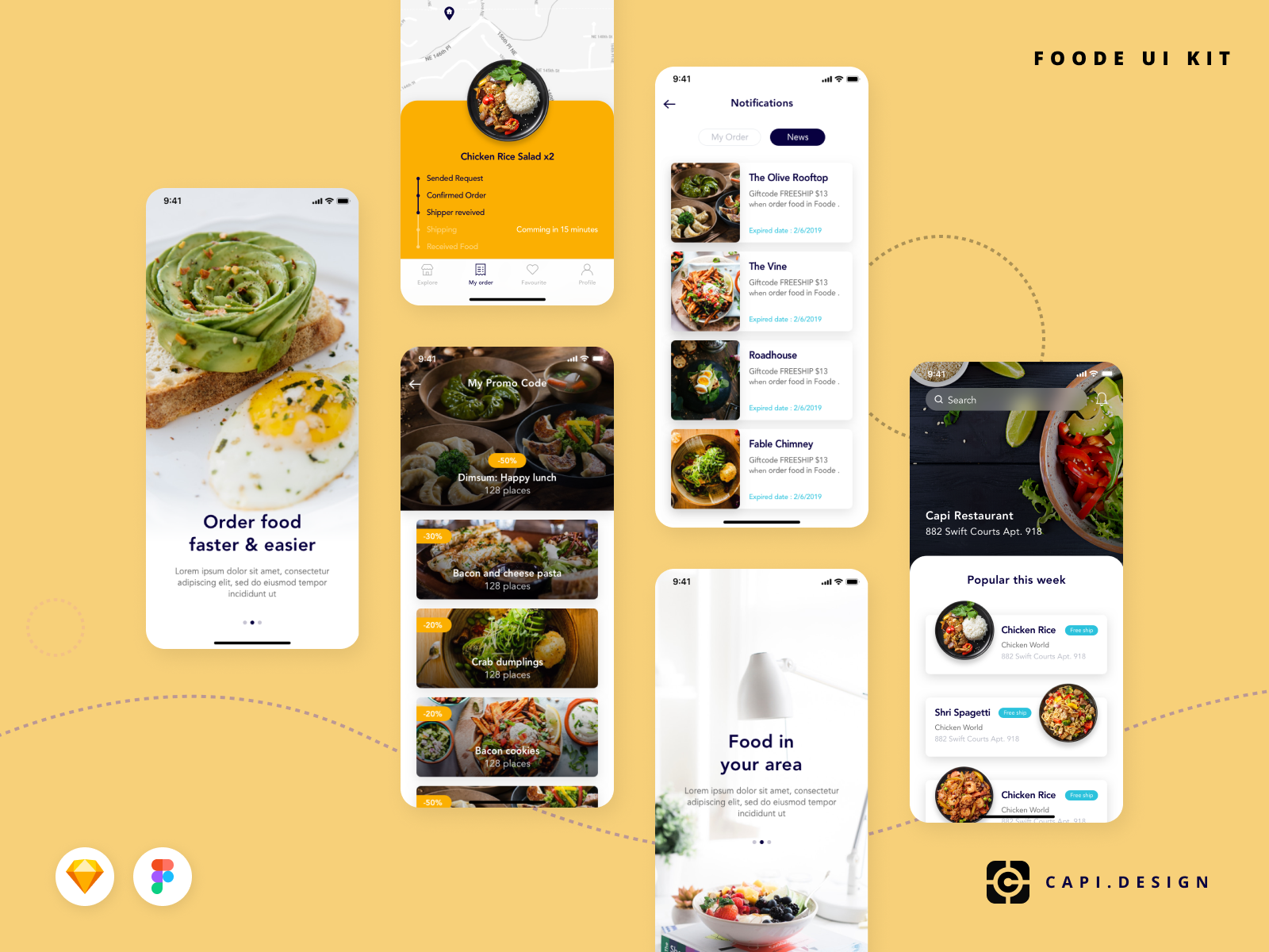 Foode - Food Order Mobile App UI Kit by Capi Product on Dribbble