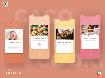 Caco - Cooking Mobile App UI Kit app capi cooking app creative design figma mobile sketch ui kit vector