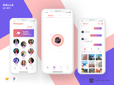 Dalla - Dating Application Mobile UI Kit app capi creative dalla dating app design figma ios kit mobile sketch ui ui kit vector