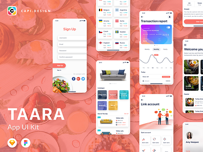 Taara - Mobile Application UI Kit app capi creative design ecommerce figma ios kit mobile sketch taara ui ui kit vector