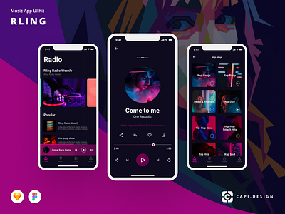 Rling Music App Ui Kit Free Download By Capi Creative For Capi Creative On Dribbble