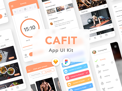 Cafit - Workout Mobile UI Kit Free Download