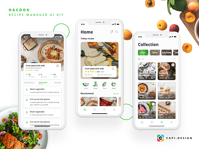 HaCook Recipe Manager App UI Kit app capi creative design figma hacook ios mobile sketch ui ui kit