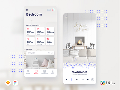 CaHome Smart Home App UI Kit app cahome capi creative design figma home app home management ios mobile sketch ui kit vector