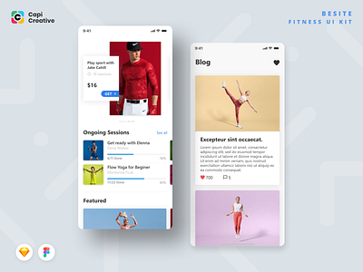 BESIDE Fitness App UI Kit Design