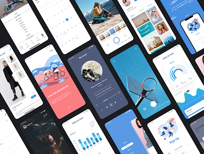 Multi Categories UI Kit - Nove app design art creative design mobile app mobile ui ui uidesign uiux