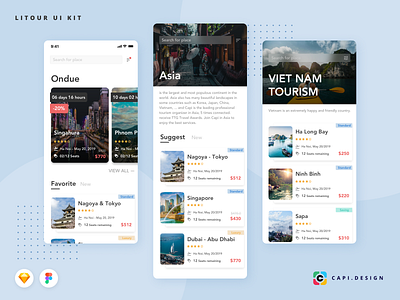 Litour Screens in Travel Collection app design creative mobile app mobile app design ui design ui kit uiux