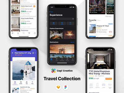 #UIdesign - Travel Collection from Capi app screens creative ios app ios app design ios13 mobile app design travel app uidesign uiux