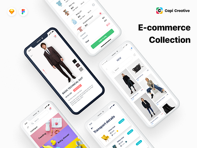 App Design for E-commerce app design capi clean creative e commerce app e commerce design figma ios app mobile app sketch ui designer ui kit web design