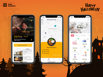 Happy Halloween Dribbblers! app app design capi creative design figma halloween mobile sketch ui ui kit vector