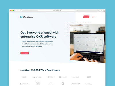 WorkBoard Landing Page Design clean funnel landingpage marketing saas saas landing page ui uidesign uidesigner ux visualdesign webdesign webdesigner website