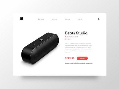 UI Daily - Beats by Dr. Dre application beats earphone ecommerce headset marketing minimal music speaker ui webdesign website