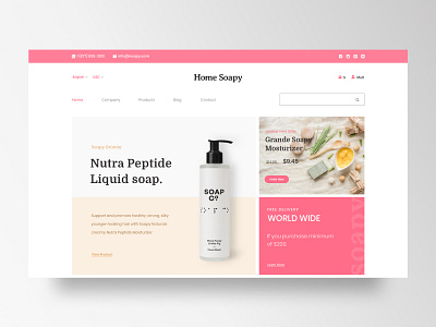 Soap web design concept color landingpage minimal soap trending ui uidesign userinterface ux web webdesign website