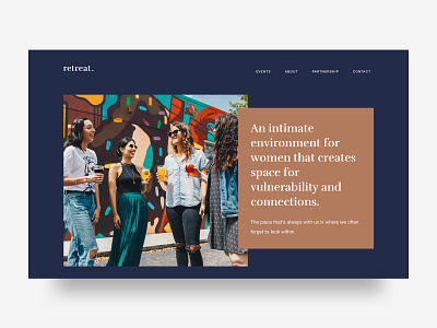 Retreat - Leadership Workshop for Women branding clean design graphicdesign homepage interface minimal ui visualdesign visualdesigner webdesign website