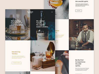 Landing page concept for Spirit / Whiskey Brand.