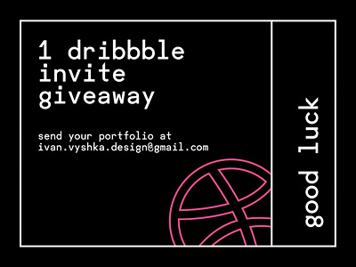 Dribbble Invite branding design dribbble flat giveaway icon identity illustration invite logo minimal vector