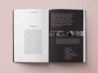 Cinema Guidebook book design layout publication design spread typography