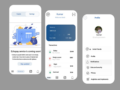 Crypto bank app design app banking crypto design graphic design page profile ui ux website