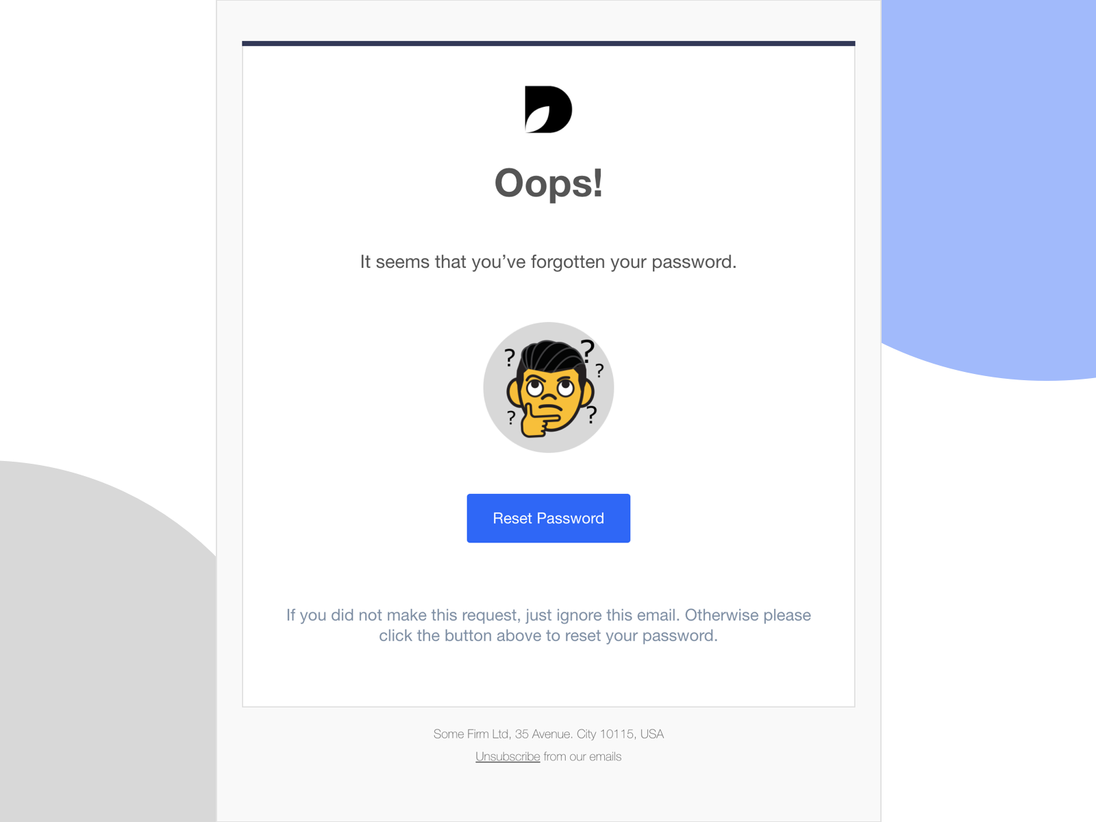 reset password email html template