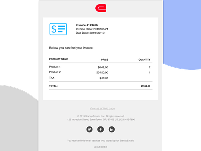 Invoice email template html email responsive email