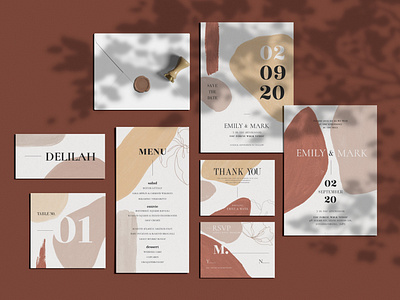 Artisan Abstract Wedding Invitation Suite