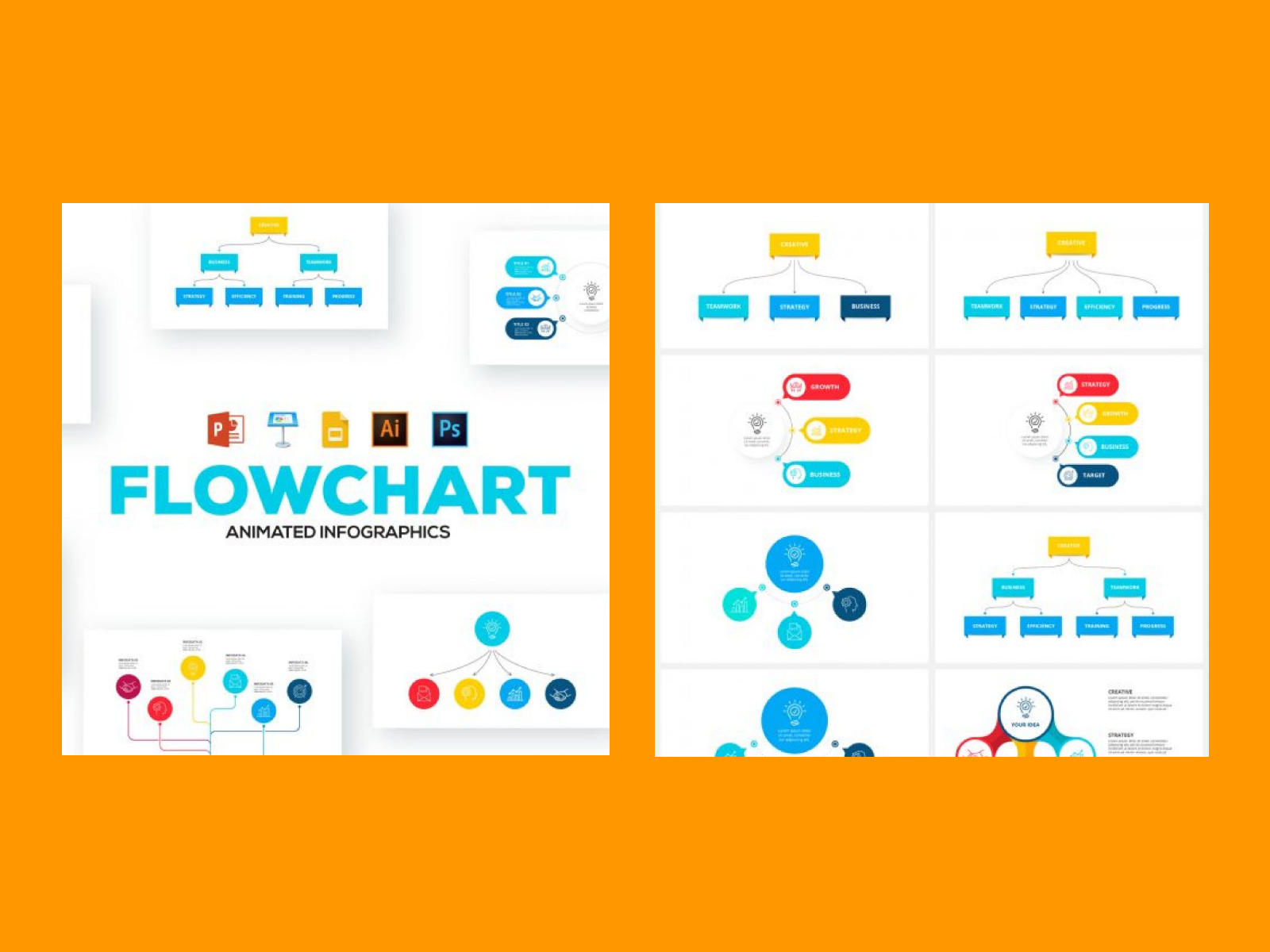 animated flow chart Animated flow chart diagram powerpoint template