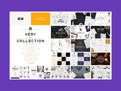 BIG Graphic Collection: 22 in 1 with 4,000+ elements font combinations graphic design logo templates watercolour illustrations