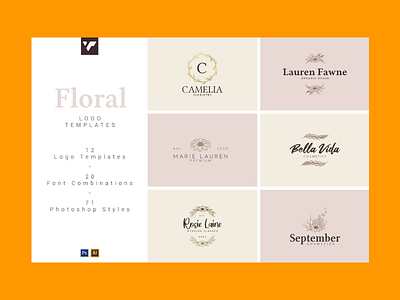 12 Floral Logo Templates – Ai & PS