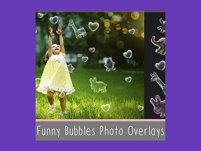 Funny Animals Soap Bubbles Overlay
