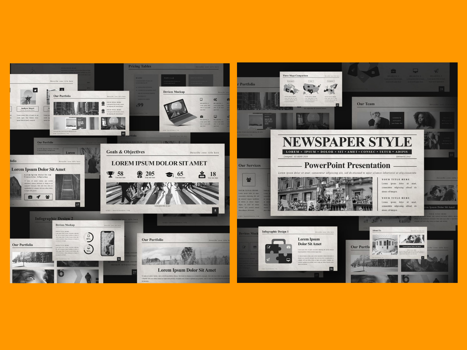 50 Slides Newspaper Templates Powerpoint Bonus Google Sl By Masterbundles On Dribbble