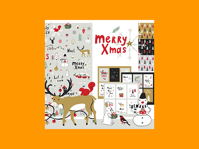 Christmas Patterns & Postcards: Merry X-Mas