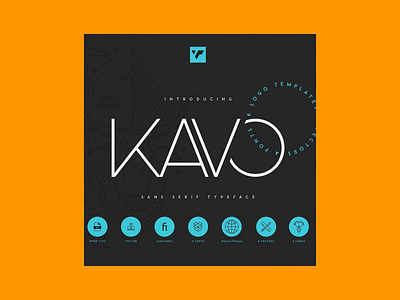 Kavo Geometric Sans Serif 4 weight + 6 Logo Templates kavo geometric kavo geometric logo templates sans serif 4 weight sans serif 4 weight