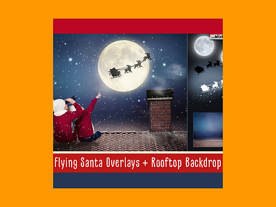 Flying Santa Overlays for Photoshop