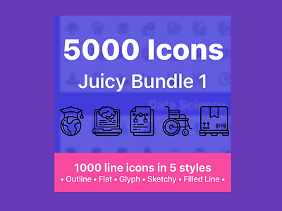 Juicy Icon Bundle – 5000 Cool Icons