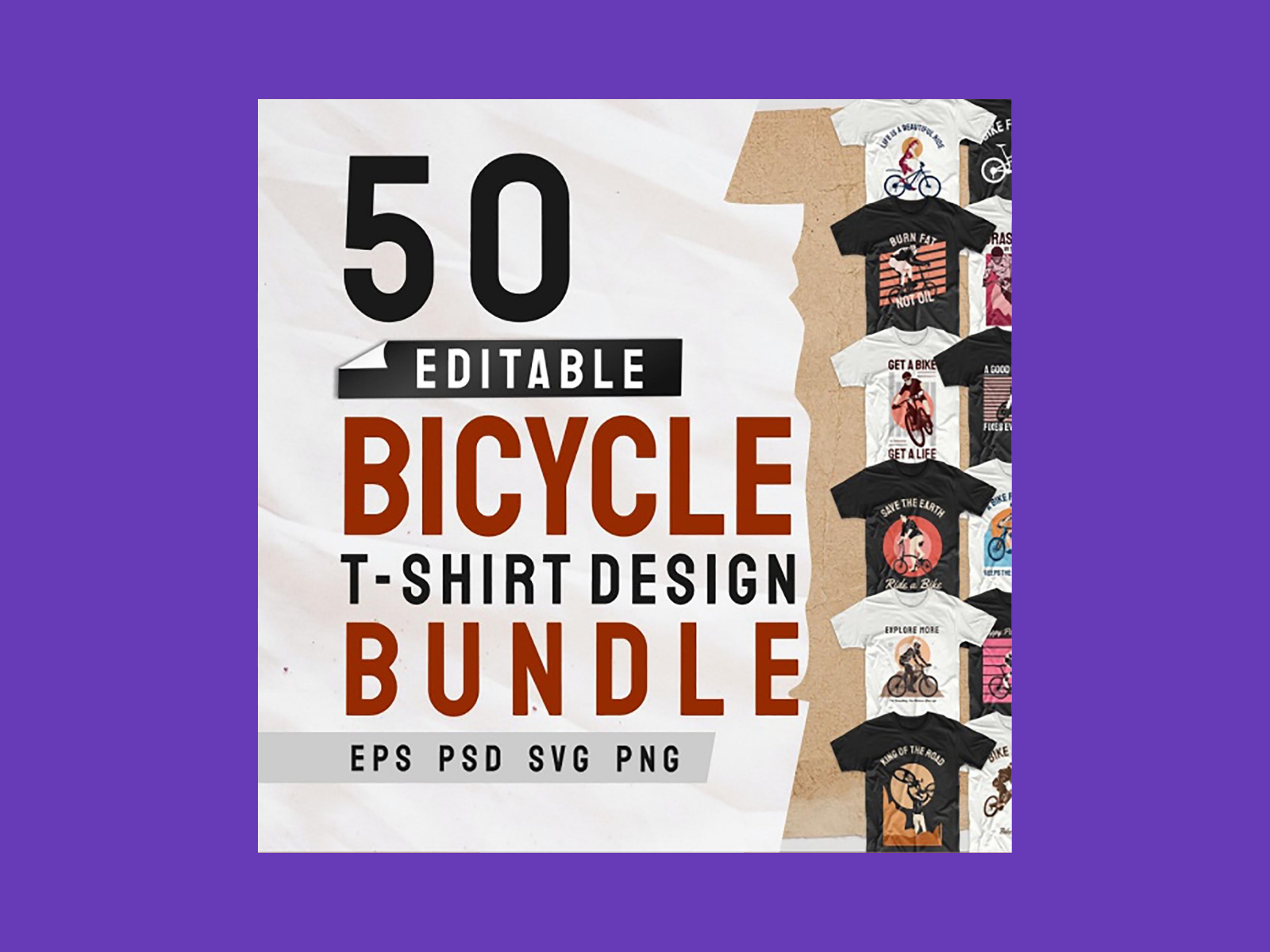 50 Bicycle T Shirt Designs 2021 Bicycle T Shirt Bundle By   1 4x 