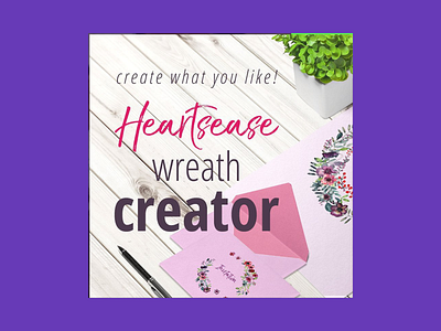 Heartsease Watercolor Wreath Creator