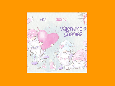 Valentine’s Gnomes Clipart PNG