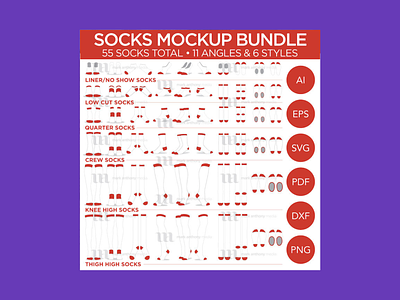Socks Mockup Bundle – 55 Vector Template Mockups socks mockup bundle socks mockup bundle vector template mockups vector template mockups