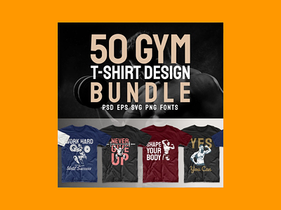 50 Gym T-shirt Designs Bundle designs bundle gym t shirt t shirt designs bundle