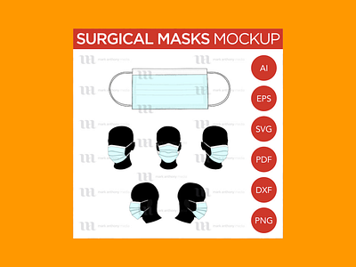 Vector Face Mask Mockup Template