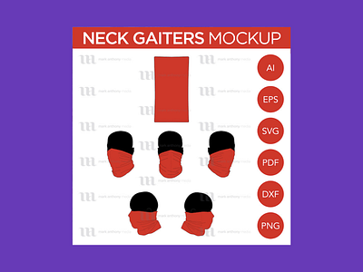 Neck Gaiter Mockup Vector Template mockup vector template mockup vector template neck gaiter