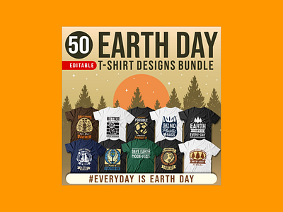 50 Earth Day T-shirt Designs Bundle