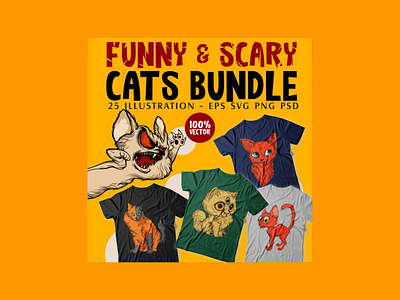 Cats T-shirt Designs Bundle