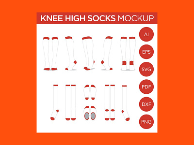 Knee High Socks Mockup Template