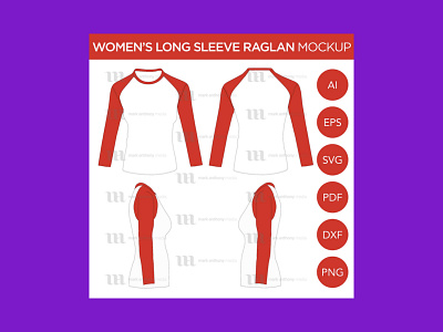 Raglan Women’s Long Sleeve Shirt – Vector Mockup Template