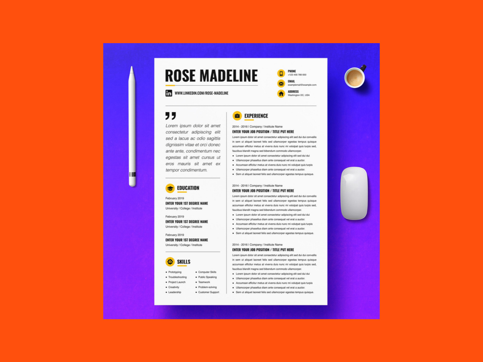 Basic CV Template by MasterBundles on Dribbble