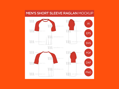 Raglan Men’s Short Sleeve Shirt – Vector Mockup Template
