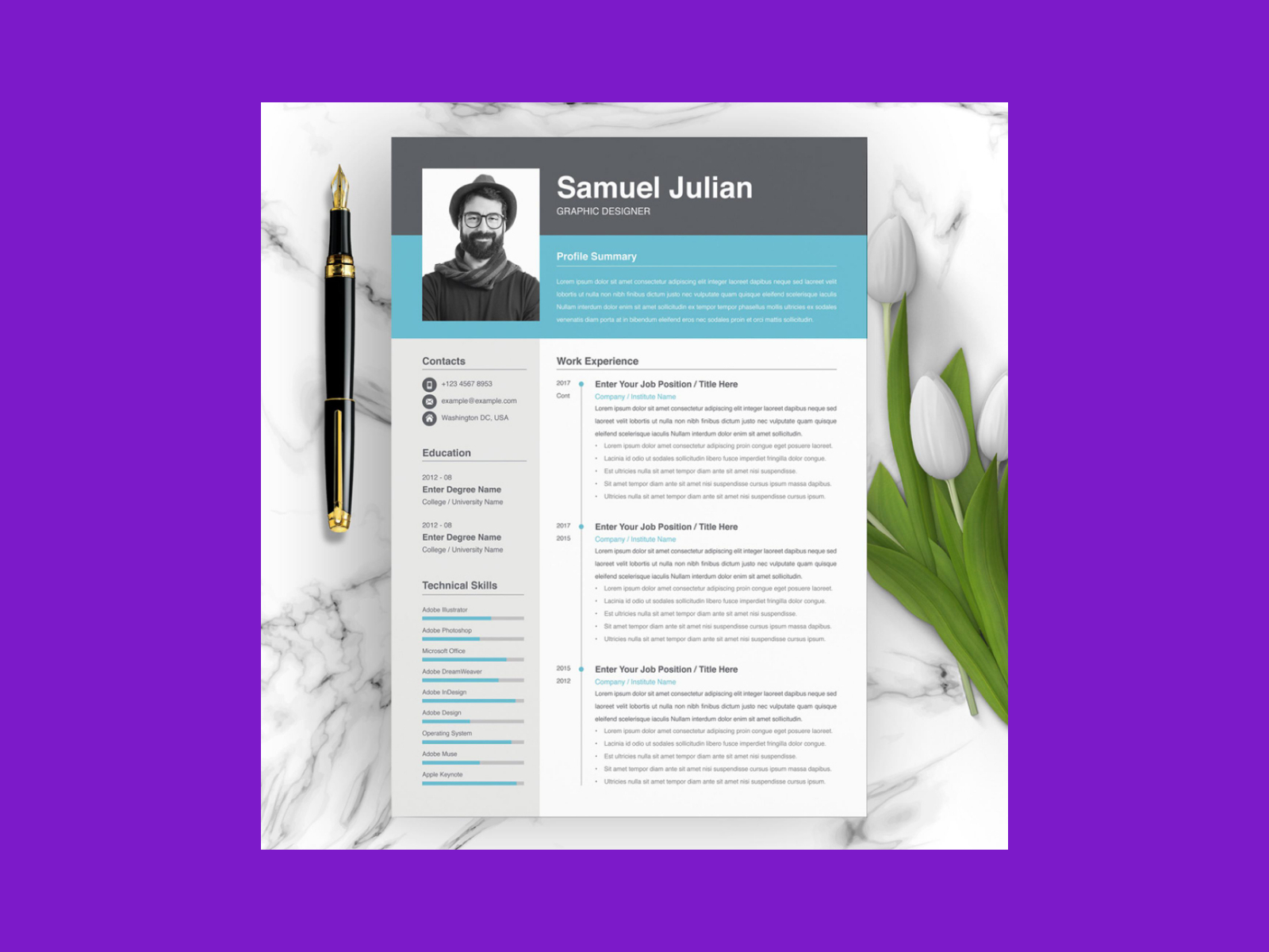 Graphic Designer Resume by MasterBundles on Dribbble