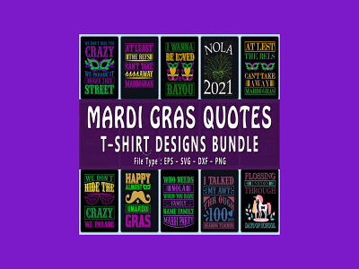 Trendy 25 Mardi Gras quotes T-shirt Designs Bundle